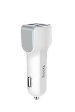 Car Charger Hoco Z23 Grand Style Dual USB Fast Charging 5V/2.4A 12W and Input 12/24V White