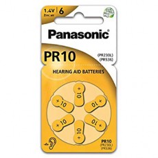 Hearing Aid Batteries Panasonic PR10 1.4V Τεμ. 6
