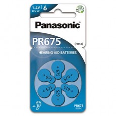 Hearing Aid Batteries Panasonic PR675 1.4V Τεμ. 6