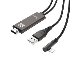 Data Cable Hoco UA14 Lightning to HDMI 1080P HD 5V/1A Black 2m