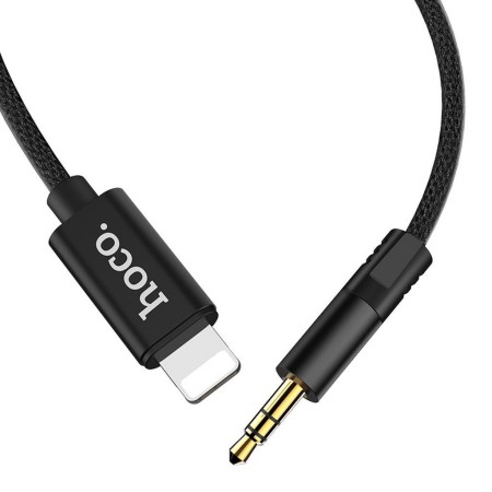 Audio Cable Hoco UPA13 Lightning Male to 3.5mm Male Black 1m