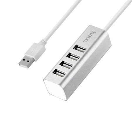 USB 2.0 Hoco HB1 4 Port Silver