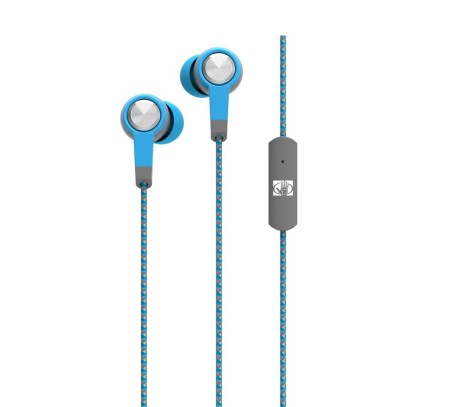 Hands Free Body Glove Blast Earphones Stereo 3.5mm Blue with Micrphone with Cord Cable