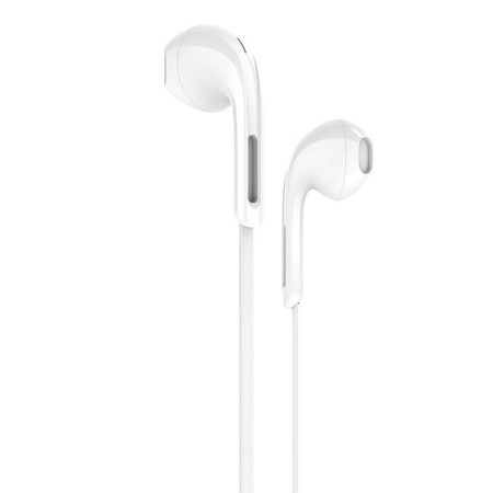 Hands Free Hoco M39 Rhyme Sound Earphones Stereo 3.5mm White with Micrphone and Operation Control Button