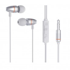 Hands Free Hoco M59 Magnificent Earphones Stereo 3.5mm Silver with Micrphone and Operation Control Button