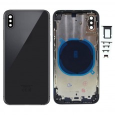 Middle Cover Frame and Battery Cover with Camera Lens and Outer Keys for Apple iPhone XS Black