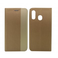 Book Case Ancus Magnetic Canvas for Samsung SM-A405F Galaxy A40 TPU Gold