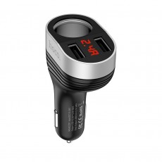 Car Charger Hoco Z29 Regal Dual USB Fast Charge 5V/3.1A with Cigarette Lighter Port Black