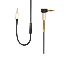 Audio Cable Hoco UPA02 3.5mm Male to 3.5mm Male 2m. Black with microphone