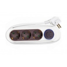 Power Strip GS31B03L/AN with 3 Anthracite Schuko, On/Off Button and 1 m. Cable (250V-16A 3500W)