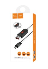 Data Cable Hoco U29 LED Display USB to Micro-USB 2A Fast Charging White 1m