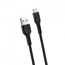 Data Cable Hoco U31 Benay Braided with Nylon Cord USB to USB-C 2.4A Black 1.2m