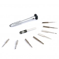 Screwdriver Jakemy JM-8143 10 pcs Set. Star, Philips, Triangle. Magnetic with Ergonomic Box. Includes Extension Bar and Tweezer