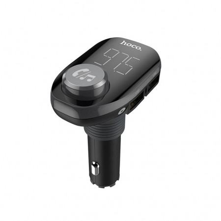 Car Charger Hoco E45 with Wireless FM Transmitter and 2 USB Ports Black