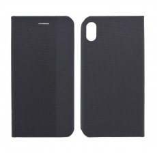 Book Case Ancus Magnetic Canvas for Apple iPhone XS Max TPU Black