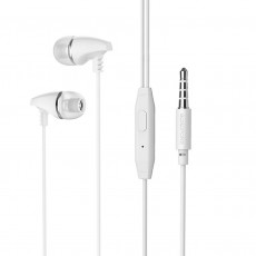 Hands Free Borofone BM25 Sound Edge Universal Earphones Stereo 3.5 mm White with Micrphone and Operation Control Button