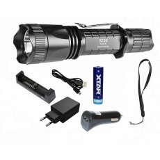 Set Flashlight Xtar TZ20 XM-L2 U2 IPX8 Black 840 Lumens/Distance 200m with Charger and set Case