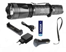 Set Flashlight Xtar TZ20 XM-L2 U2 IPX8 Black 840 Lumens/Distance 200m with Charger and set Case