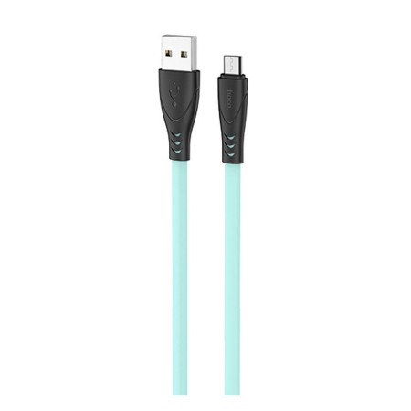 Data Cable Hoco X42 USB 2.4A Fast Charging to Micro-USB with Liquid Silicone Green 1m