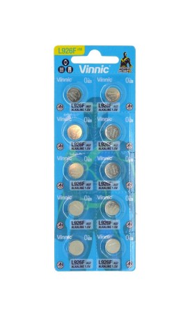 Buttoncell Vinnic L926F AG7 Pcs. 10 with Perferated Packaging