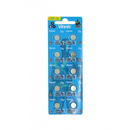 Buttoncell Vinnic L736F AG3 LR41 Pcs. 10 with Perferated Packaging