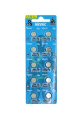 Buttoncell Vinnic L736F AG3 LR41 Pcs. 10 with Perferated Packaging