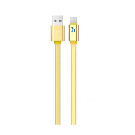 Data Cable Hoco UPL 12 Plus USB 2.4A to Micro-USB with PVC Jelly and Bright Indicator 1.2m Gold