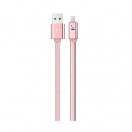 Data Cable Hoco UPL 12 Plus USB 2.4A to Micro-USB with PVC Jelly and Bright Indicator 1.2m Rose Gold