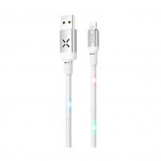 Data Cable Hoco U63 Spirit USB to Lightning and Light Indicators with Voice Sensor 2.4A White 1.2m