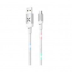 Data Cable Hoco U63 Spirit USB to Micro-USB and Light Indicators with Voice Sensor 2.4A White 1.2m