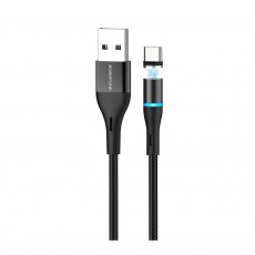 Data Cable Borofone BU16 Skill USB to USB-C 3.0A with Magnetic Detachable Plug Metal Black 1m