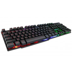 Wired Keyboard iMICE AK-600 USB, with Rainbow LED Effect, 104 Keys Layout. Multimedia. Black