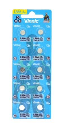 Buttoncell Vinnic L626F AG4 LR66 Pcs. 10 with Perferated Packaging