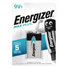Alkaline Battery Energizer Max Plus 6LR61 size 9V Psc. 1