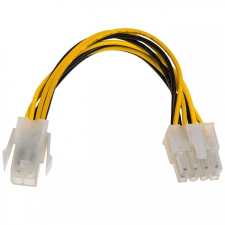 Adapter with Power Cable Akyga AK-CA-10 P4 4 pin Female / P8 8 pin Male P4+4 15cm