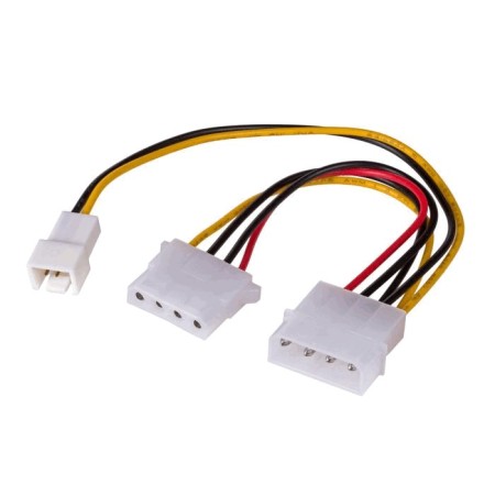 Adapter with Power Cable Akyga AK-CA-35 Molex Male / 3 pin 12V Male / Molex Female 2x 15cm