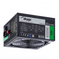 Power Supply ATX Akyga AK-P3-650 P4+4 PCI-E 6 pin 6+2 pin 5x SATA Molex PPFC RGB FAN 12cm