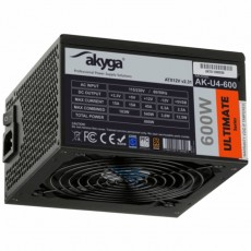 Power Supply ATX Akyga AK-U4-600 600W P4+4 PCI-E 6 pin 6+2 pin 6x SATA APFC 80+ bronze FAN 12cm