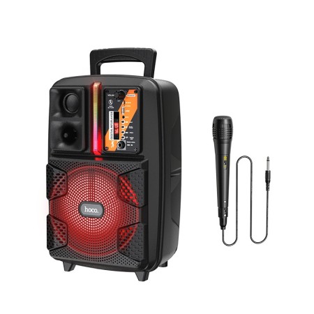 Portable Speaker Trolley Hoco BS37 Karaoke Black 10W BT V5.0 TWS with Microphone. Supports FM USB, AUX