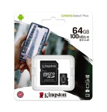 Micro SDHC 32GB Kingston Canvas Select Plus Class 10 with Adapter 100MB/s SDCS2/64GB