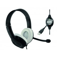 Stereo Headphone Media-Tech MT3573 EPSILION USB with Microphone and Control Buttons Black