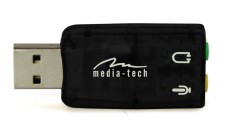 Audio Adaptor Media-Tech MT5101 2Χ3.5mm Female to USB Male Black