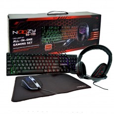 Gaming Set Noozy GS-100 that includes Gaming Headphones with Microphone, 4D Mouse, LED Keyboard and Mousepad