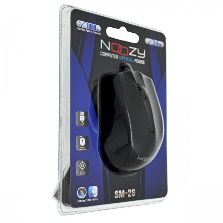 Wired Mouse Noozy SM-26 USB 3D with 3 Buttons and 1000DPI Black