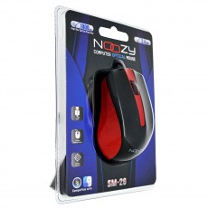Wired Mouse Noozy SM-26 USB 3D with 3 Buttons and 1000DPI Black-Red
