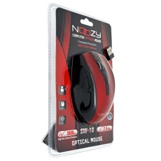 Wireless Mouse Noozy SW-16 USB 6D 2.4GHz with 6 Buttons and 1600DPI Black-Red