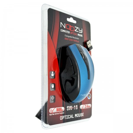 Wireless Mouse Noozy SW-16 USB 6D 2.4GHz with 6 Buttons and 1600DPI Black-Red