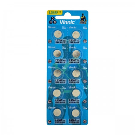 Buttoncell Vinnic L936 AG9 Pcs. 10 with Perferated Packaging