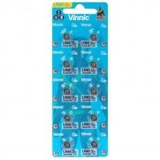 Buttoncell Vinnic L621F AG1 LR60 Pcs. 10 with Perferated Packaging
