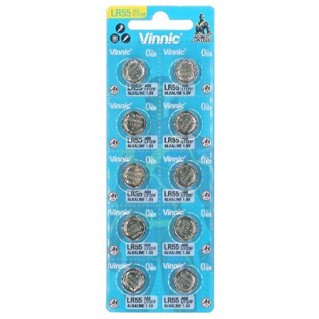 Buttoncell Vinnic LR1121F AG8 LR55 Pcs. 10 with Perferated Packaging